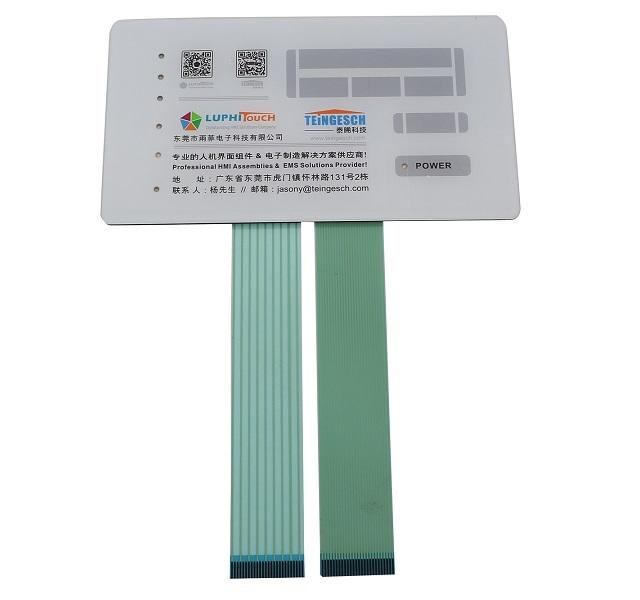 สวิตช์เมมเบรน Capacitive วงจรโพลีเอสเตอร์กันน้ำ IP67 1